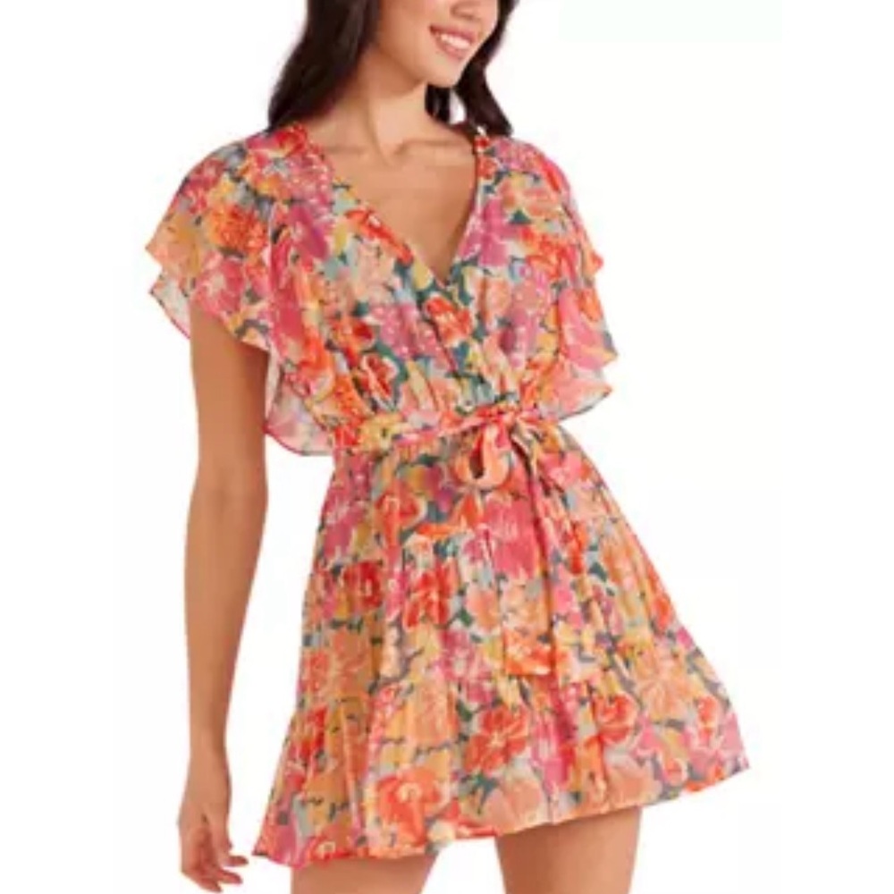 MINKPINK Valla (pink floral) Mini Dress